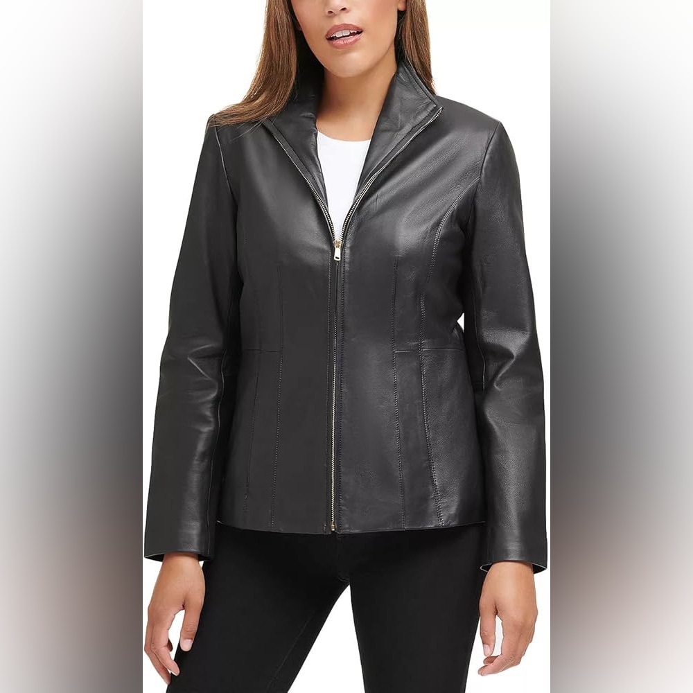 Cole Haan Black Leather Jacket woman’s size 8